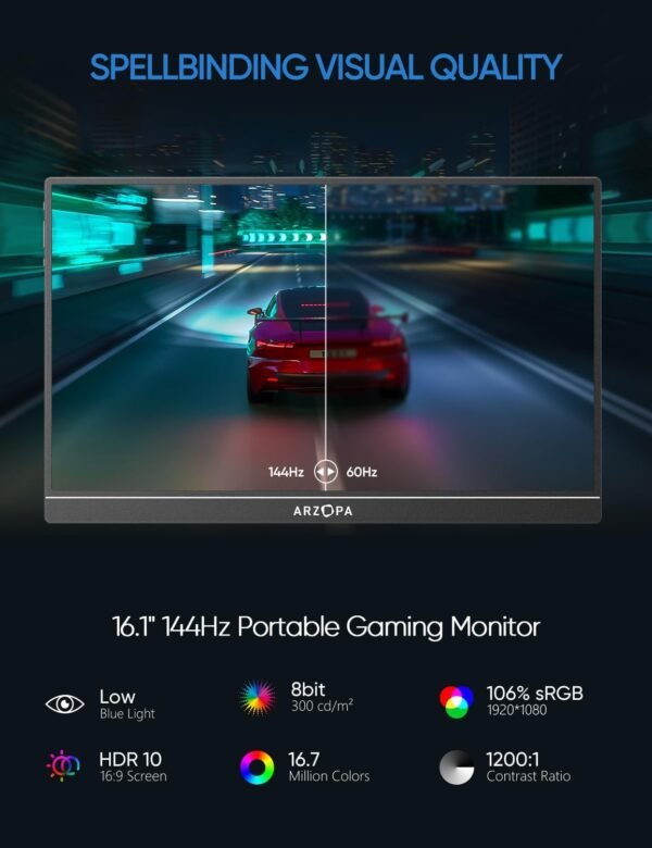 611m0qhjGjL._AC_SL1500_ ARZOPA Z1FC Portable Gaming Monitor Review: Unleashing Vibrant Colors and Seamless Gaming