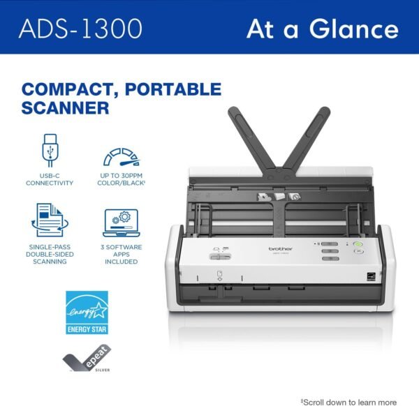 61oV7miXdL._AC_SL1500_ Brother ADS-1300 Review Unveils the Ultimate Compact Desktop Scanner Experience